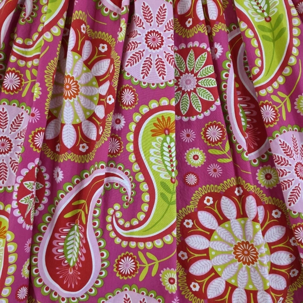 Three Sisters Smocked Floral Paisley Dress Girls 3T Pink Green 100% Cotton